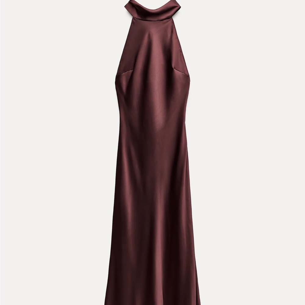 Zara satin effect halter dress
